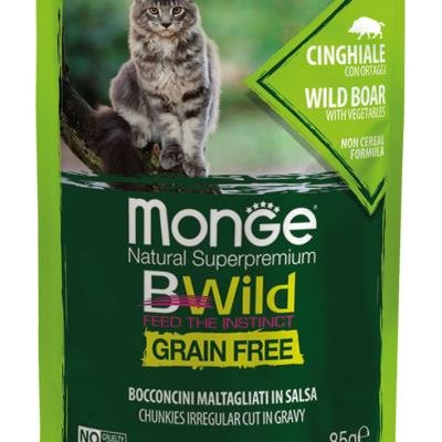 MONGE Cat BWILD Pouch Sterilised Wild Boar/Vegetables