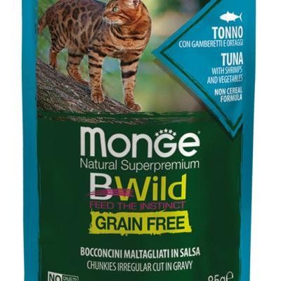 MONGE Cat BWILD Pouch Sterilised Tuna/Vegetables