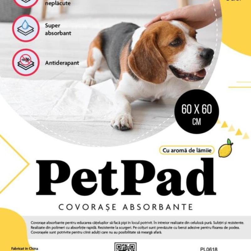 PET PAD Абсорбирующие пелёнки с лимоном 60х60 см (х40шт)